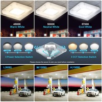Luces LED para Techo, 150W, CCT 5000K, 100-277VAC, Certificación ETL, para Exteriores, Industriales, Cuadradas, de Aluminio, para Almacenes, IP65, Garantía de 5 Años