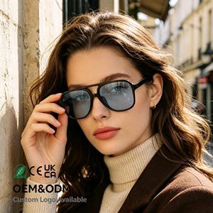 <span class=keywords><strong>Gafas</strong></span> de Sol de <span class=keywords><strong>Aviador</strong></span> Cuadradas con Doble Puente, Estilo Retro, para <span class=keywords><strong>Hombre</strong></span> y Mujer, con Logotipo Personalizado, <span class=keywords><strong>Gafas</strong></span> de Sol Premium 2026 - Product Image 2