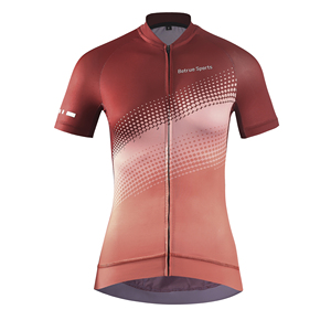 Maillot de <span class=keywords><strong>cyclisme</strong></span> personnalisé pour femmes, manches courtes, avec fermeture éclair intégrale, vêtements imprimés pour le vélo - Product Image 3