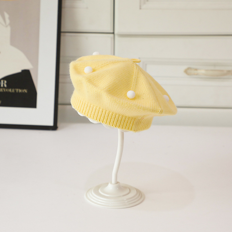 Jaune [béret en fil boule ronde]