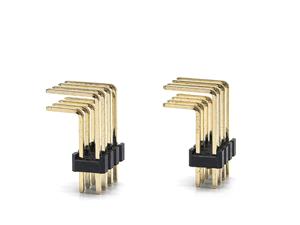 Connecteur d'en-tête de broche à Angle droit à double rangée de pas de 2.54mm SQ0.64mm H2.5mm 2*4P matériel de Contact en laiton Nylon pour l'emballage de Tube de carte PCB - Product Image 4