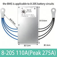 Carte PCB ANT Smart BMS 8-20S 110-220A avec module d'équilibrage actif 20S 5A et écrans de différentes tailles pour la protection de la batterie
