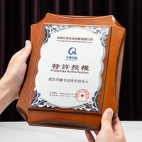 Plaque de certificat en bois d'aluminium personnalisée avec Crystal Award Plaques en bois