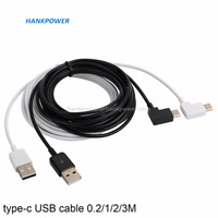 Câble de charge USB A vers USB C Câble de données de charge de type C à angle de 90 degrés