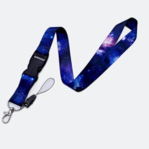 Bán Buôn Giá Rẻ Tùy Chỉnh Đầy Sao Bầu Trời Sao Màu Đen Trắng Hình Vuông Màu Đỏ Ribbon Ly Khai Khóa Polyester Dây Buộc - Product Image 3