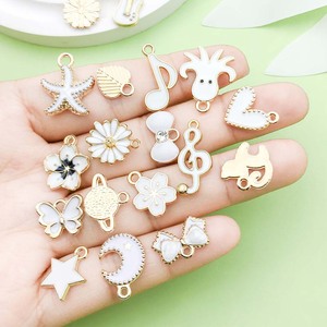 Breloques pendentifs en alliage blanc mélangé pour la fabrication de bijoux DIY, diverses formes, y compris fleur, étoile, lune, note de musique, pieuvre - Product Image 2