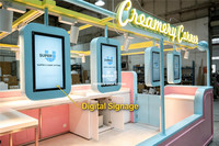 Kiosque de centre commercial sur mesure pour gelato, design intérieur, éclairage LED personnalisé, mobilier de présentation pour magasin de crème glacée, comptoir de kiosque moderne pour confiserie