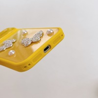 Coque de téléphone 3D papillon strass perle avec grande fenêtre, scintillante, laser, antichoc pour iPhone 18 Pro Max 17 16 15