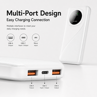 Chargeur de voyage 10000 mAh, batterie externe 10000 mAh, batterie portable mince, logo personnalisé, vente en gros pour la sauvegarde de téléphone en extérieur