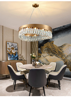 Moderne Ovale Pendentif En Cristal Lustre Pour Salle À Manger De Luxe LED Rectangulaire Lustres Or Décoration de La Maison Lampe Suspendue