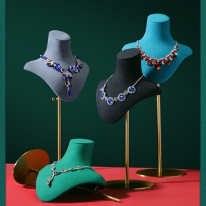 Présentoir à bijoux en microfibre velours, buste de présentation pour colliers, pendentifs, mannequin, support pour colliers ras-du-cou - Product Image 6