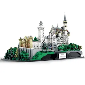 Bloques de construcción lepins para niños, juguete de ladrillos para armar Castillo de Neuschwanstein alemán, serie Streetscape, ideal para regalo, 7437 piezas