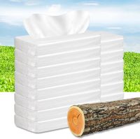 Mouchoirs blancs jetables 2 plis dans une boîte à serviettes Porte-visière de voiture Recharges de tissu pour voyage à domicile