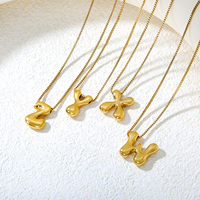 Collier de luxe épais en or 18 carats avec pendentif lettre en acier inoxydable pour femme, chaînes et colliers de mode faits à la main