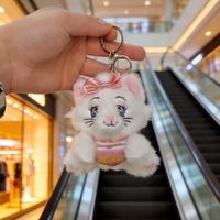 En gros, populaires porte-clés pendentifs en peluche chaton 'Snowball', poupées mignonnes pour sacs de filles, cadeaux