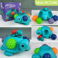 Juguetes Educativos Montessori para Bebés Zhorya, Bloques Sensoriales de Silicona Suave en Forma de Tortuga, Juguetes Apilables para Ahorrar Dinero