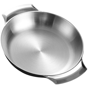 Stainless Steel Korean Style Multi-function <strong>Paella</strong> <strong>Pan</strong> Sliver Kitchen Cooking <strong>Pan</strong> - Product Image 4