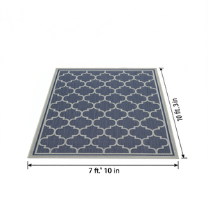 Tappeto per interni/esterni Sunshine Blue 7 piedi 10 pollici. X 10 piedi 3 pollici Design Antiscivolo in Polipropilene Intrecciato - Product Image 1