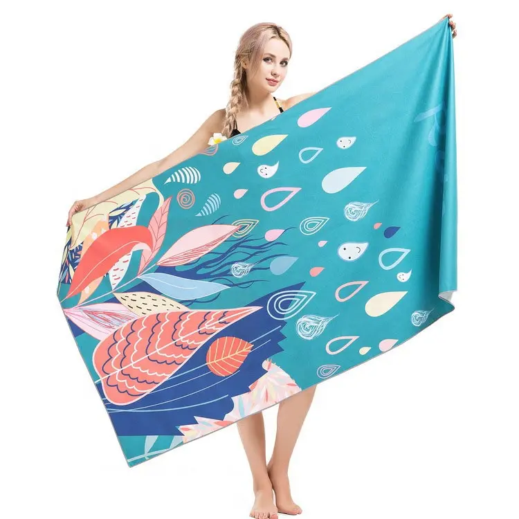 Extra Large Custom Printed Design Microfiber Outdoor Sports Swimming Bath Blanket Quick-drying Beach Towel
