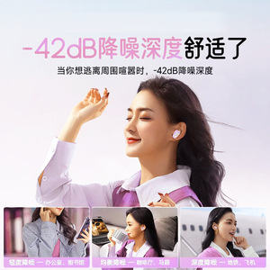 Écouteurs de traduction intelligents IA semi intra-auriculaires sans fil TWS 5.4 étanches roses - Product Image 3