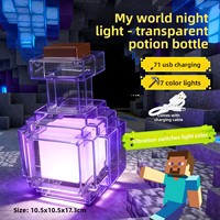 Lampe à LED colorée pour bureau, en forme de bouteille de potion Minecraft, pour les passionnés de jeux créatifs