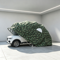 Abri de voiture pliable et portable en acier galvanisé robuste, style arche, avec bâche en vinyle imperméable pour garage extérieur