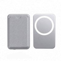Porte-cartes personnalisé avec logo, batterie externe magnétique, porte-monnaie fin, chargeur sans fil, station d'accueil 5000 mAh