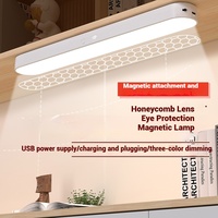 Lampe de table LED pour la protection des yeux, avec prise USB magnétique, gradation progressive, lampe de lecture magnétique, lampe de bureau