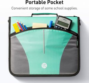 Case-it Factory Wholesale Zipper Round <b>Ring</b> <b>Binder</b> 2-Inch Round <b>Ring</b> Zipper <b>Binder</b> With Messenger Front - Product Image 6