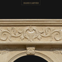 Décor d'intérieur sculpté à la main de Style français arche en pierre naturelle colonne romaine Beige crème marbre cheminée Surround