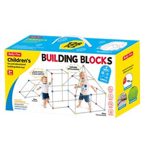Ensembles de blocs de construction bricolage <span class=keywords><strong>château</strong></span> Construction jouet tente pour enfants jeu intérieur jouets éducatifs créatifs rose bleu - Product Image 1