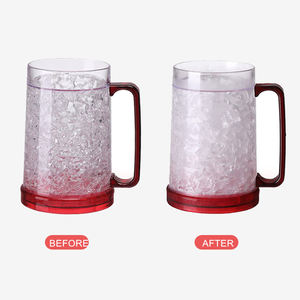 16 oz, tasse de <span class=keywords><strong>bière</strong></span> à double paroi en plastique pour <span class=keywords><strong>congélateur</strong></span>, tasse de <span class=keywords><strong>bière</strong></span> claire congelée - Product Image 3
