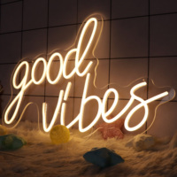 Enseigne lumineuse LED personnalisée en acrylique « Good Vibes » – Décoration murale esthétique pour chambre d'adolescent et mariage