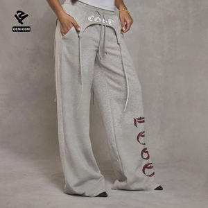 <span class=keywords><strong>Pantalon</strong></span> de survêtement ample pour femme F5769, coupe large, cordon de serrage, <span class=keywords><strong>taille</strong></span> <span class=keywords><strong>basse</strong></span>, imprimé graphique, streetwear, <span class=keywords><strong>pantalon</strong></span> baggy - Product Image 4