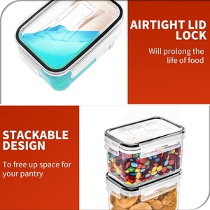 Food-Grade Plastic <b>Storage</b> <b>Jars</b> - Various Size Sets Airtight Stackable Dry Goods Pasta Grains Dried & Snacks <b>for</b> <b>Kitchen</b> <b>Storage</b> - Product Image 4