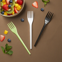 Greenday Eco-vriendelijke 6,5 inch CPLA vliegtuigcatering party picknick bestek vork op maat gemaakte kleur wegwerpvork voor salade fruit