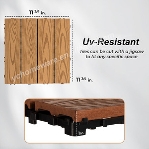 Ngoài trời trang trí sân thượng lồng vào nhau sàn gạch Gỗ nhựa composite decking sân thượng sàn WPC Composite decking - Product Image 2