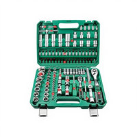 Ensemble d'outils de réparation automobile et domestique de 108 pièces avec clé à cliquet, douilles, manchons en acier au carbone
