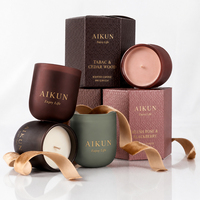 AIKUN - Juego de Caja de Regalo de Aromaterapia con Logotipo Personalizado, Bajo MOQ, con Difusor de Varillas, Vela y Spray, para Empaquetado de Pequeñas Empresas