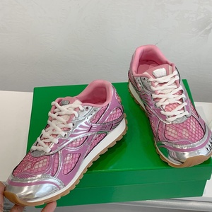 Chaussures de course décontractées basses personnalisables de haute qualité Bottega Veneta Orbit, baskets rétro argentées, chaussures de marche en maille tendance - Product Image 2