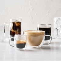 Tazas de café de vidrio de doble pared, tazas de vidrio aisladas, vaso de whisky de cristal soplado a mano, licor Bourbon, Vodka
