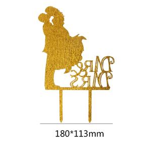 Oro Acrilico Sposa E Lo Sposo <span class=keywords><strong>Mr</strong></span> e Mrs Cake Topper Per La Cerimonia Nuziale - Product Image 2