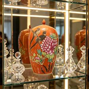 Vase en porcelaine chinoise ancienne peinte à la main, motif fleurs et oiseaux, <span class=keywords><strong>pie</strong></span>, style rétro, ornement décoratif pour la maison - Product Image 2