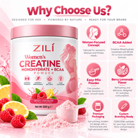 Créatine monohydrate + BCAA en poudre pour femmes, saveur limonade aux fruits rouges, supplément nutritionnel sportif, marque privée, approvisionnement en vrac OEM
