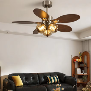 Ventilateur de plafond LED moderne à 3 pales avec télécommande, moteur DC, éclairage encastré, lumière blanc chaud 2700K, ventilateur pour salon - Product Image 4