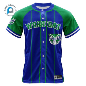 PURE Warriors Australie personnalisé en gros Sublimation imprimé col en v chemise de baseball boutonné uniformes de sport porter pour hommes enfants - Product Image 2