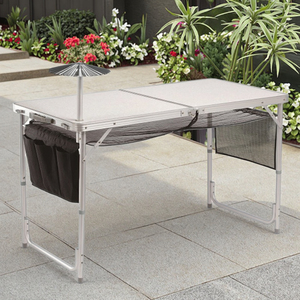 Super Lightweight Household <b>Folding</b> <b>Table</b> Alu. Legs <b>Adjustable</b> Height for Outdoor Dining BBQ Camping <b>Table</b> & Chair Set HXT-8812- - Product Image 4