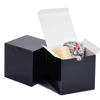 Petits coffrets cadeaux noirs 2x2x2 pouces emballage de bonbons bébé douche fête d'anniversaire Cupcake coffrets cadeaux en papier
