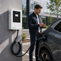 EVEGO - Estación de Carga EVSE de Pared para Uso Comercial Pequeño, Ocpp1.6J, IP55, 7kW, CCS1/CCS2, Chademo, GB/T, WIFI/4G/RJ45, Cargador Rápido para Vehículos Eléctricos