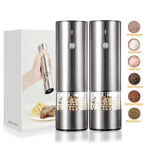 Premium Type-C Rechargeable <b>Pepper</b> Mill Stainless Steel One Handed Automatic Himalayan Salt RoHS Compliant - Product Image 1